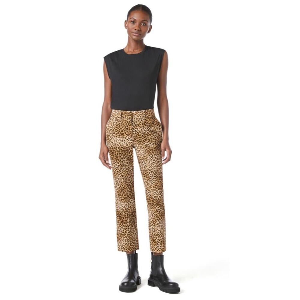 NWT Frame Faithful High Waisted Rise Velvet Pants Leopard